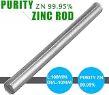 SKYPRO High Purity 99.95% Zinc Rod Bar Anode Electroplating 10mm x 100mm view 2