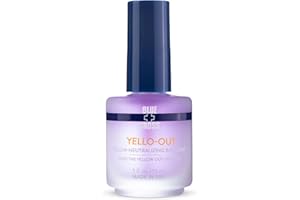 Blue Cross Yello Out, Yellow-Neutralizing Basecoat, Purple Toner for Yellow Nails + Fingernail Polish Color Enhancer, Professional Nail Care, Made in USA, 15mL/0.5fl oz