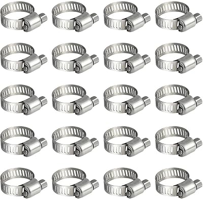 Litensh 304 Stainless Steel Hose Clips 6-12mm, 20PCS Worm Drive Jubilee Clamps