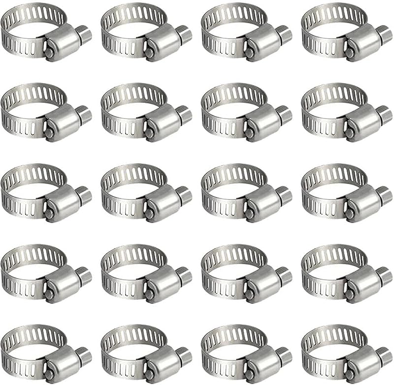 Litensh 304 Stainless Steel Hose Clips 6-12mm, 20PCS Worm Drive Jubilee Clamps
