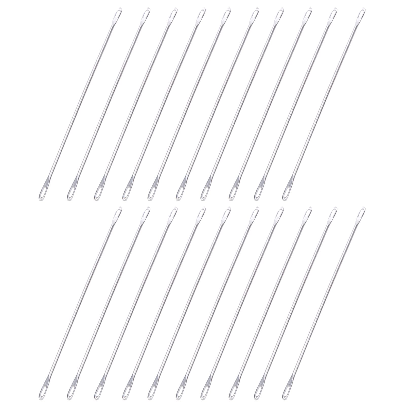 Double Eyed Transfer Needle, 20Pcs 9cm Double Ended Knitting Machine Needles for Latch Hooking Embroidery and Crochet Looming for Crafters and DIY Enthusiasts