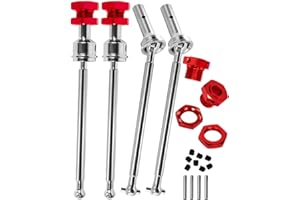 ARRCat Drive Shaft & Wheel Hex Nuts Upgrades Part for ARRMA 1/8 Typhon 6s Blx/1/7 Infraction 6s Blx Limitless,ARRCat #45 Steel 4PCS Front Rear CVD Driveshaft Silver w/Wheel Hex Nuts,Red
