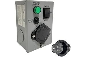 Suplevel Generator Transfer Switch 15 Amp with Circuit Breaker, Pre-Wired & Pre-Punched, Gray, ETL Listed