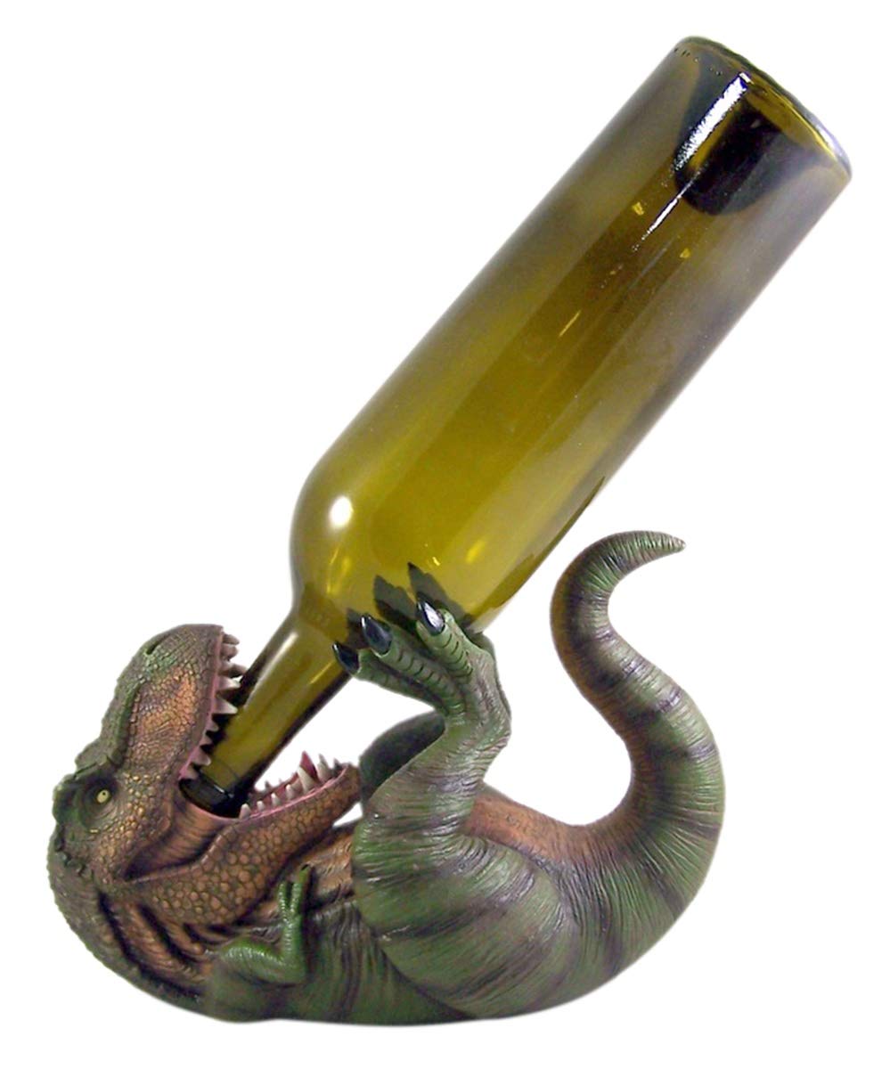 Winosaurus Rex Dinosaur Tabletop Wine Bottle Holder, 9 1/2 Inches