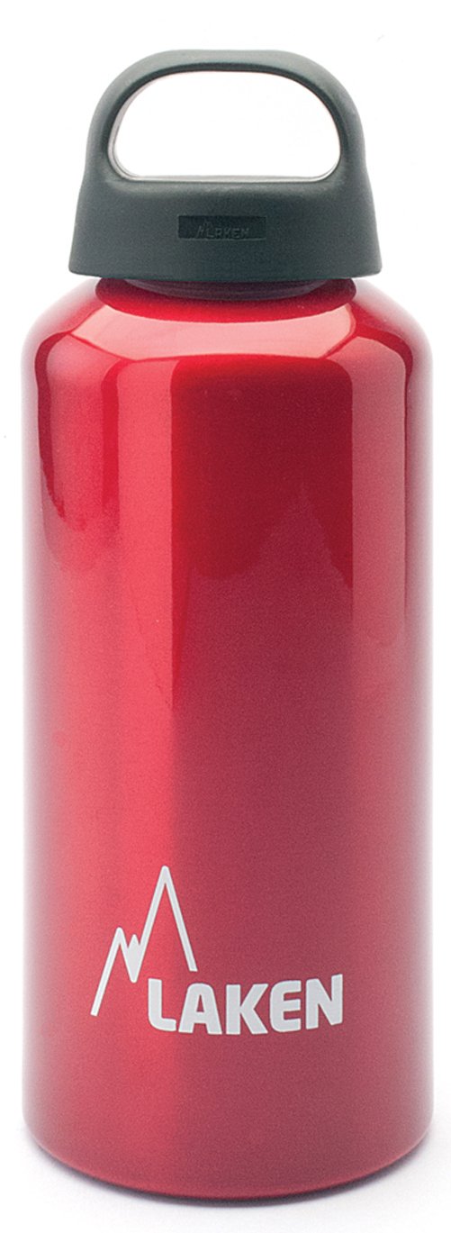 Laken Classic Aluminum Water Bottle, Wide Mouth with Screw Cap and Loop, BPA Free, Made in Spain, 20oz, Red