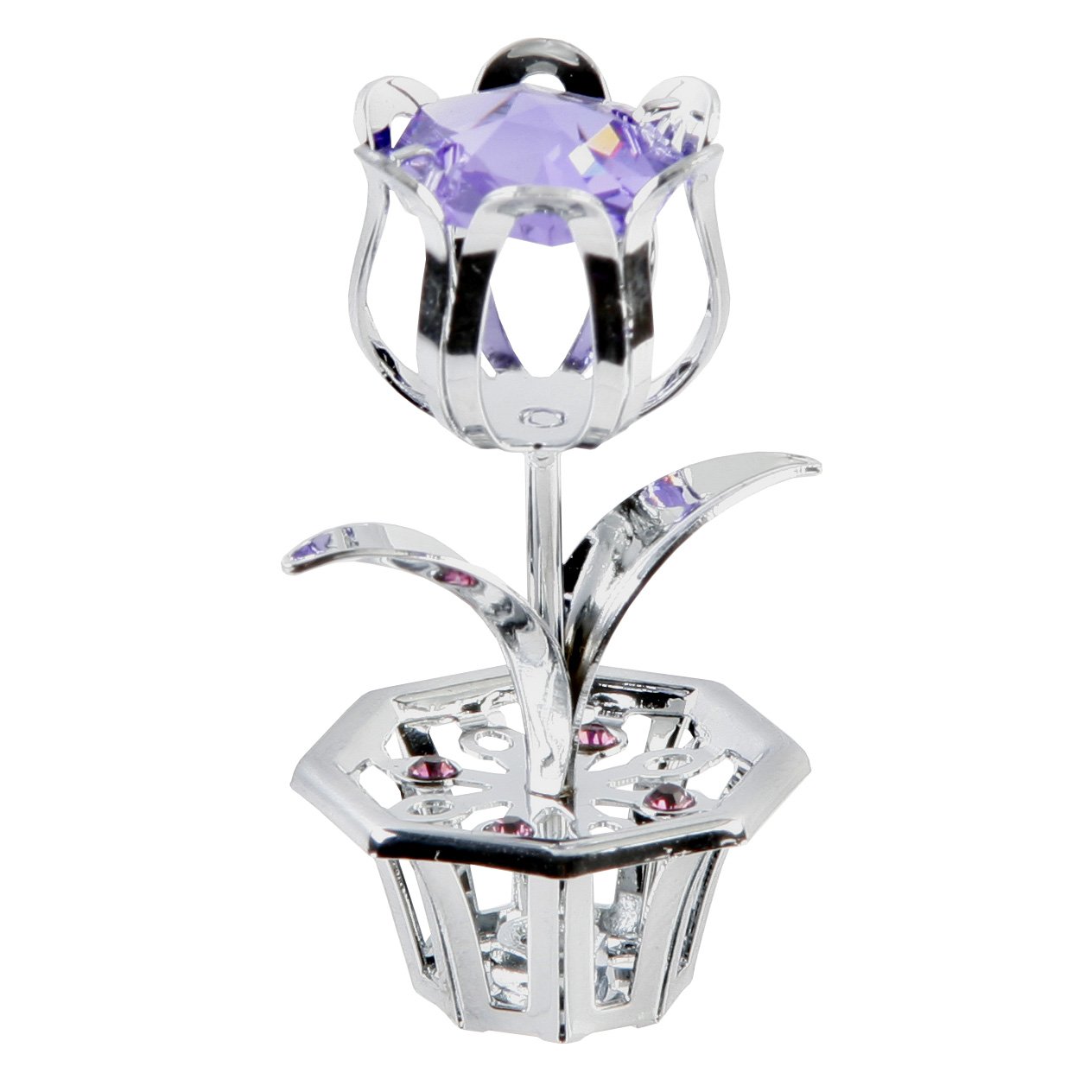 Crystocraft Keepsake Gift Ornament - Tulip Blue/Violet with Swarvoski Crystal Elements