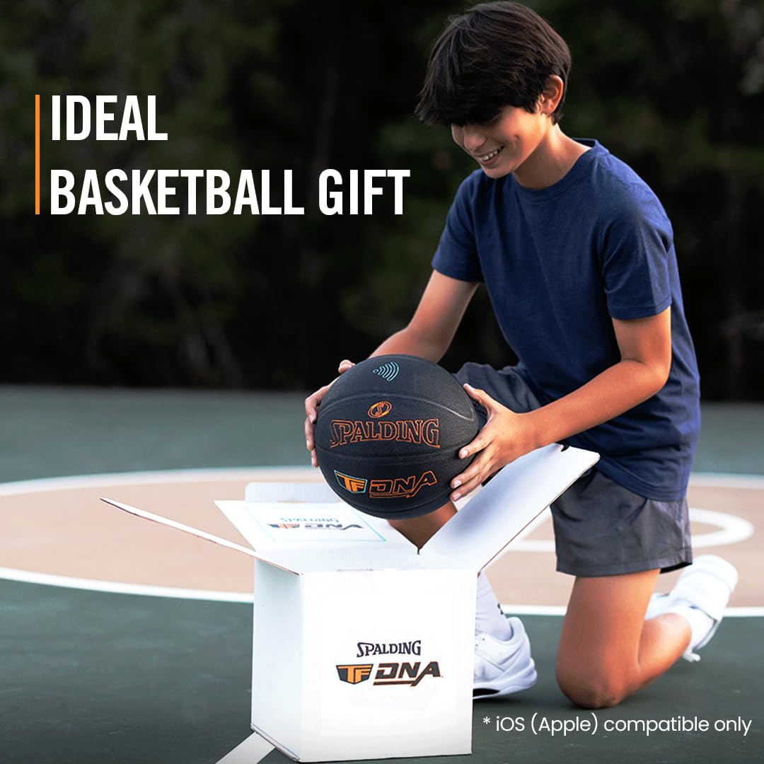 Spalding TF DNA Smart Basketball + 1 Yr App Subscription Bundle I iOS and Android Compatible I All Surface Material