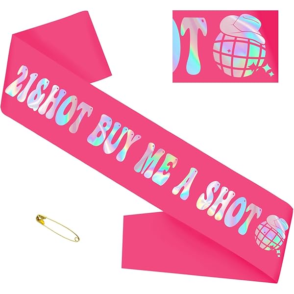 "I'm 21 Bitches!" Birthday Sash - Black & Silver 21st Birthday Decoration For Women (32 Inch)