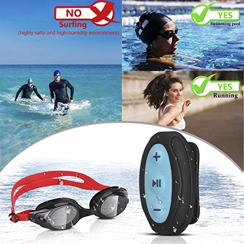 Waterproof MP3 Player for Swimming, AGPTEK 8GB Clip MP3 Player with