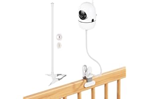 Baby Monitor Mount for HelloBaby HB65/HB6550/HB6558 & ANMEATE SM935E/SM650 – No-Drill Adjustable Crib Camera Holder with 360°