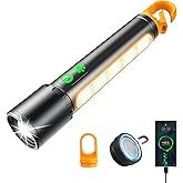 LED Flashlights High Lumens, Bright Rechargeable Flashlight with Magnetic Base, 9 Modes,3 Light Source with Red Light, Adjust