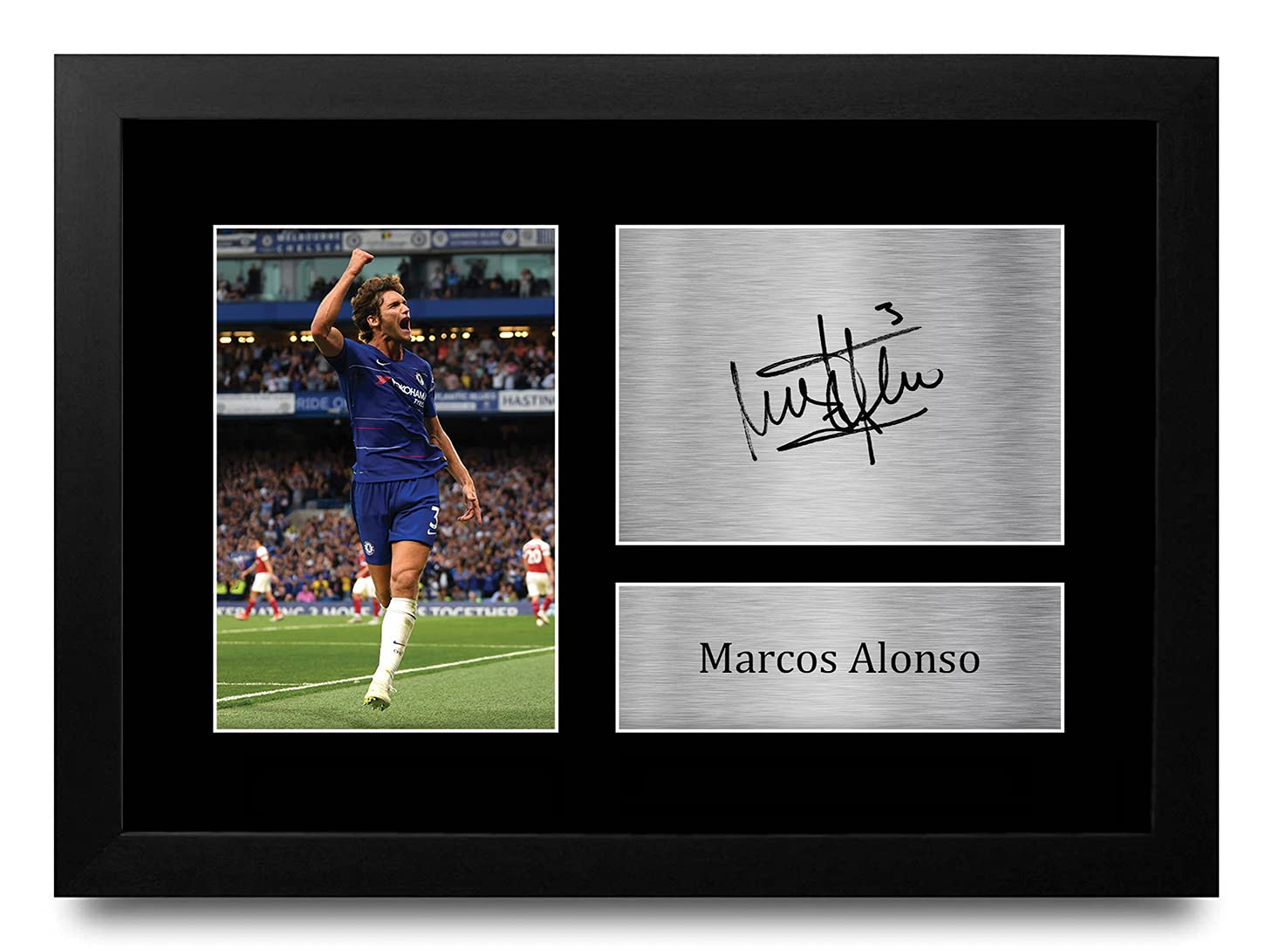 HWC Trading FR A4 Marcos Alonso Gifts Printed Signed Autograph Picture for Football Fans and Supporters - A4 Framed
