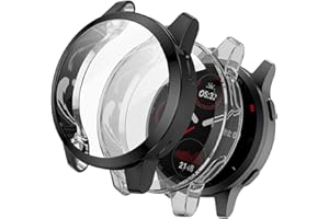 WUWOCJ 2-Pack Screen Protector Cases Compatible with Garmin Vivoactive 4S/Venu 2S 40mm,All-Around Soft TPU Protective Case Bumper Frame Cover (Black/Clear)