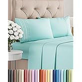 King Size 4 Piece Sheet Set - Comfy Breathable & Cooling Bed Sheets Set - Hotel Luxury Bedding for Women, Men, Kids, Teens, Boys & Girls - Deep Pockets, Ultra-Soft, Wrinkle Free - Oeko-Tex - Spa Blue