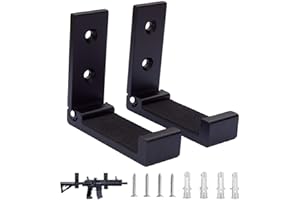 GuRK Gun Hooks,Folding Indoor Gun Racks with Padding,Excellent for Hanging or Storing Any Long Gun,Shotgun,Rifle,Sword and Bow,Sturdy Gun Wall Mount