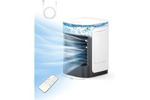 ZENGALEFLOW Portable Air Conditioner, Personal Air Conditioner with Remote, Portable AC Unit Swamp Cooler with 100° Oscillation, USB Powered Mini Air Conditioner for Tent Camping Bedroom, Button Control