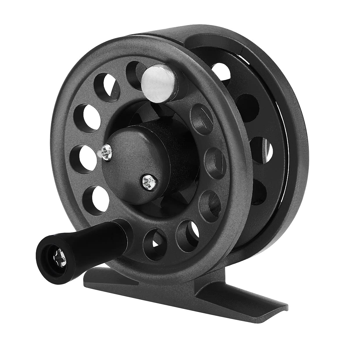 OriGlam Fly Fishing Reel, Fly Ice Spinning Reel, Powerful Lightweight Spinning for Freshwater Saltwater, 6.2cm (Black)