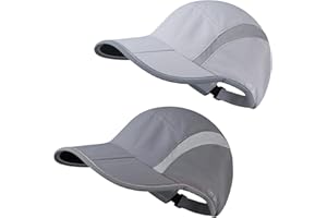OTXNIREY 2 Pack Foldable Sports Hat for Men and Women with UPF 50+ Sun Protection Runner Cap Adjustable Washable Hat