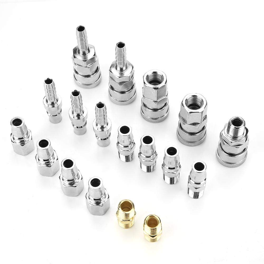 Japanese Quick Connector, 18pcs 1/4" Internal and External Thread Japan Quick Connect Air Hose Connector