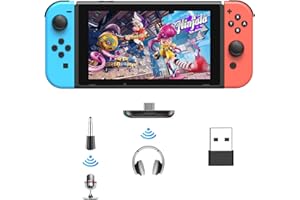Thunderobot Bluetooth Adapter for Nintendo Switch/Lite, BT 5.0 Wireless Audio Transmitter with Low Latency USB C to A Converter for Bluetooth Headphone Speakers on PS4 PS5 PC Laptop Airpods