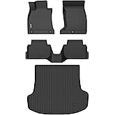 Binmotor-Floor Mats & Cargo Liner for Kia Stinger AWD 2018-2024, All Weather Car Mats TPE Liners for Kia Stinger AWD Accessories Mats Trunk Mat-Black