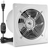RLOZUI 8 Inch Exhaust Fan with Speed Controller, Wall Mount Ventilation Fan | Small Fume Extractor Ventilation Fan 735CFM with 5 Feet Power Cord for Kitchen Smoking Room Chicken Coop Basement Garage