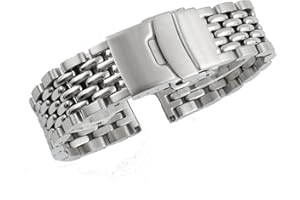 StrapHabit Beads of Rice Watch Bracelet Band Strap - Stainless Steel Vintage BOR 18mm 19mm 20mm 21mm 22mm 24mm