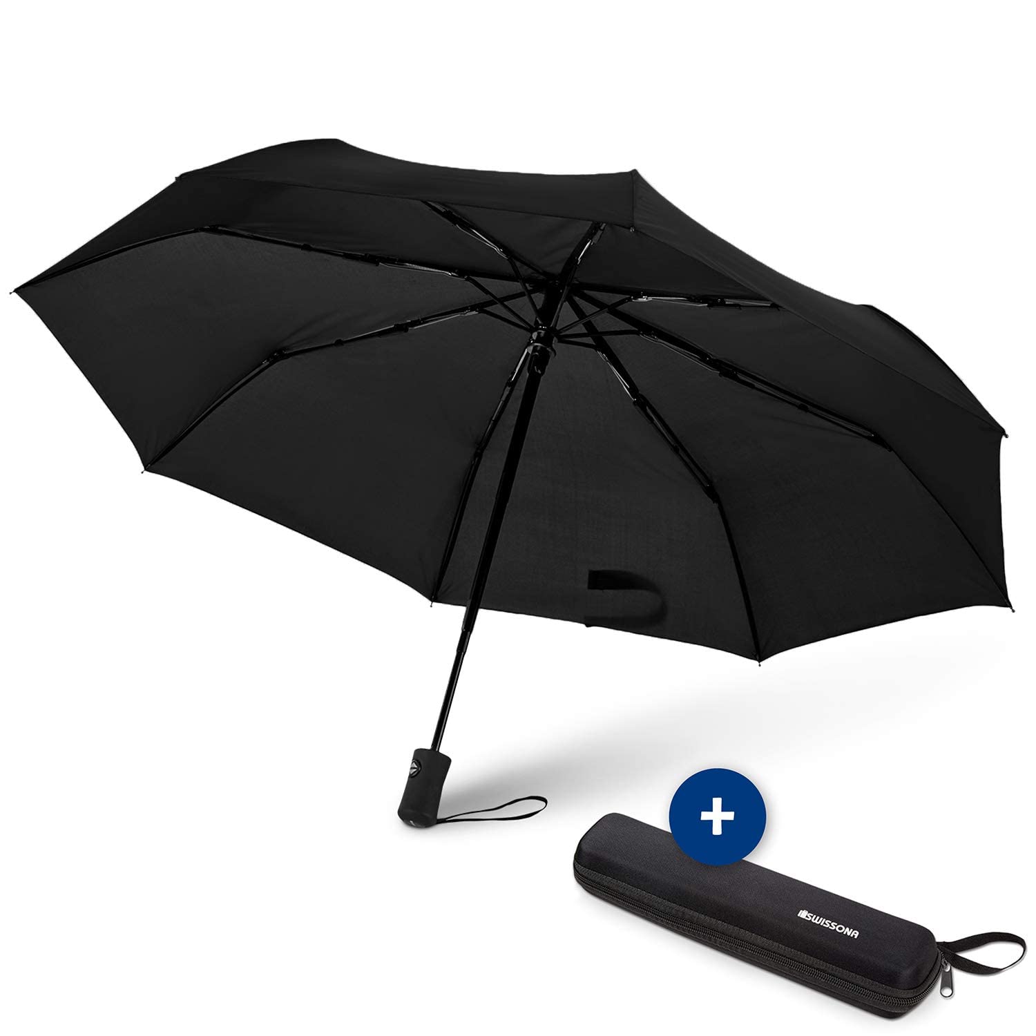 SWISSONA Automatic Windproof Umbrella, light & compact, protection from wind & heavy rain in gift box