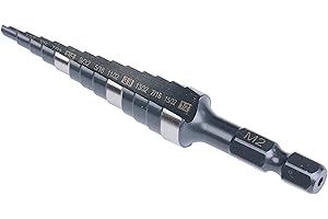 Jerax tools M2 HSS Quick Change 1/8" - 1/2" Step Drill Bit Double Fluted Drill Bits for Hole Drilling in Stainless Steel, Copper, Aluminum, Wood, Plastic