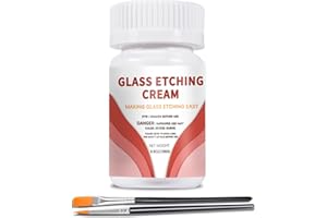 CAMUTKRY Etching Cream for Glass, Mirrors, Ceramics, Porcelain, Marble, and Slate - for Makers, Creators, Crafters, DIY'ers of All Ages & Experience Levels. Smooth Formula (Classic Edition) (10oz)