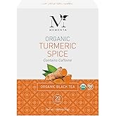 Mementa Inc Organic Turmeric Spice Black Tea Bags - 20-Count Per Box, Pack of 6 - Premium Organic Tea with Natural Turmeric Flavor, Perfect for a Healthy Lifestyle and Relaxation