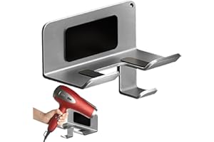 Hair Dryer Organizer - Adhesive Hairdryer Straightener Rack - Hair Tool Holder | for Apartment Barber Shop Bathroom Door Dorm