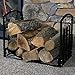 Sunnydaze 2-Foot Firewood Log Rack - Indoor/Outdoor Black Powder-Coated Steel Decorative Fireplace Wood Storage Holder