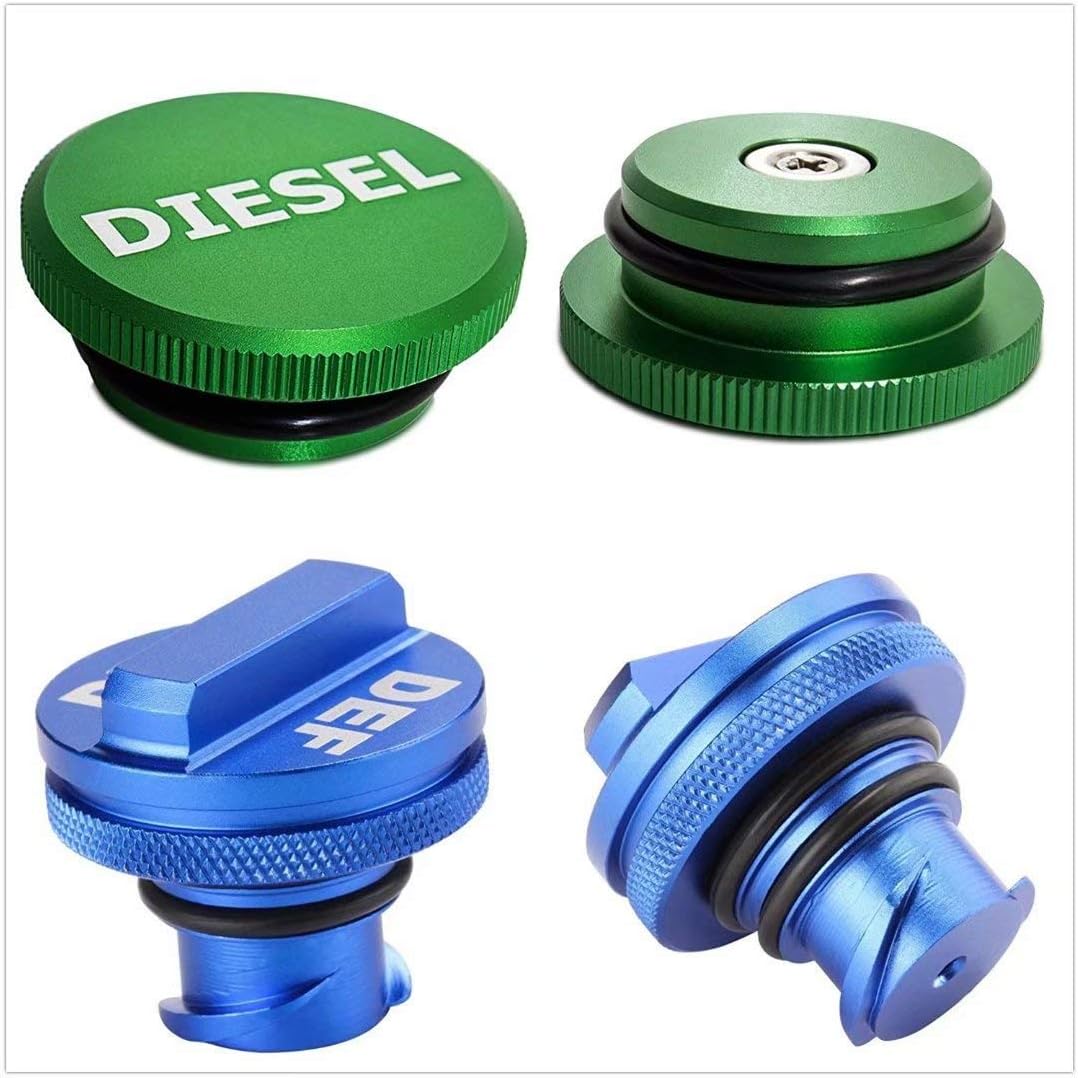 JOJOY LUX Diesel Fuel Cap Compatible with Dodge Ram, Aluminum Factory Combo Pack - Magnetic Diesel Fuel Cap & DEF Cap for RAM 1500 2500 3500 Trucks (2013-2019): Automotive