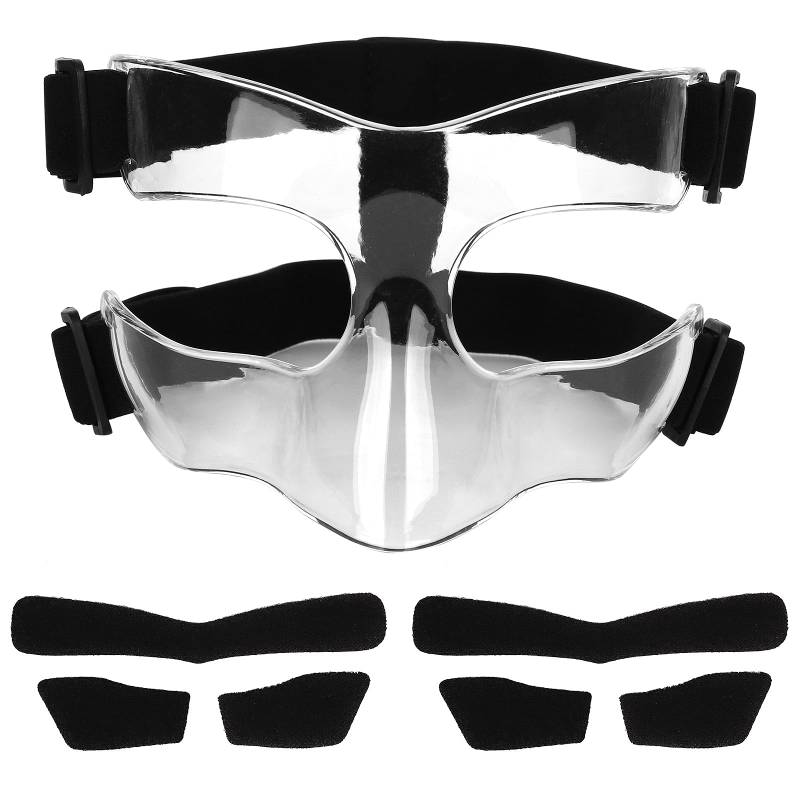 Nose Guard, Adjustable Face Shield Broken Nose Mask Clear Face Cover Protective Face Mask Nose Protector for Teenagers Adults Basketball Soccer Sports Accessories