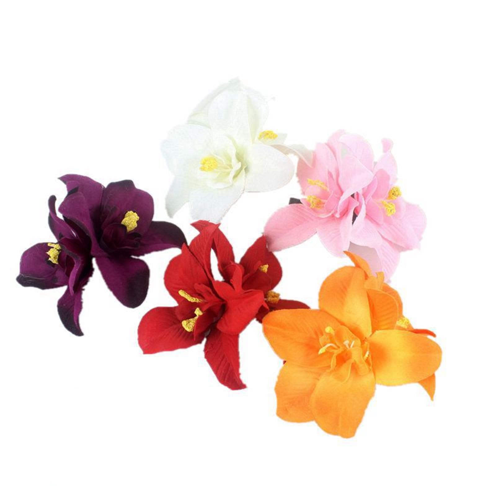 CHUANGOU 15 PCS Bohemian Flower Hairpin Artificial Flower Hair Clip Hawaiian Hibiscus Plumeria Hairpin for Seaside Holiday Bridal Hair Accessories