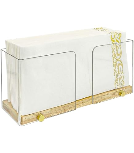 2-Pack Clear Acrylic Guest Towel Napkin Holder - Non-Slip, Fits 8.5x4.5" Napkins, For Kitchen/Bathroom - View #7