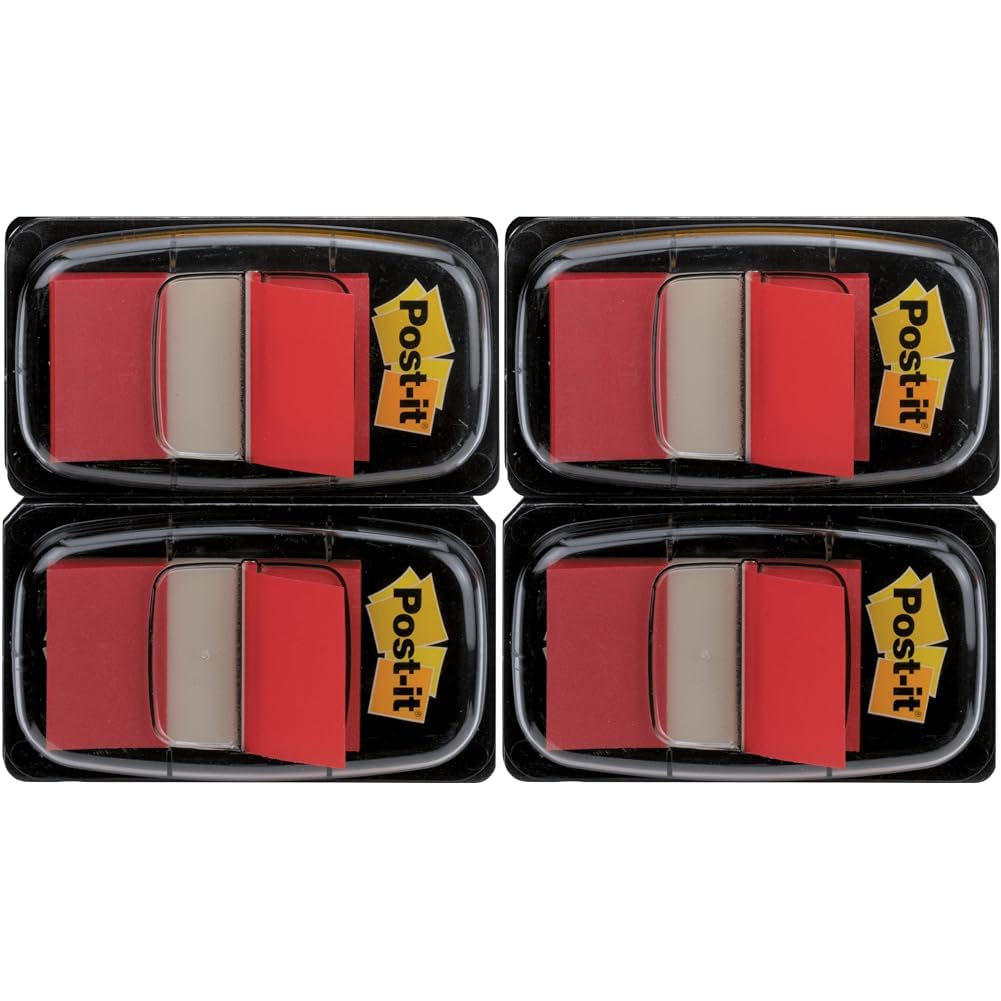 Post-it Index 680-R2EU 25mm x 43.2mm Flags Dual Pack in 2 Dispensers - Red (100 Sheets) (Pack of 2)
