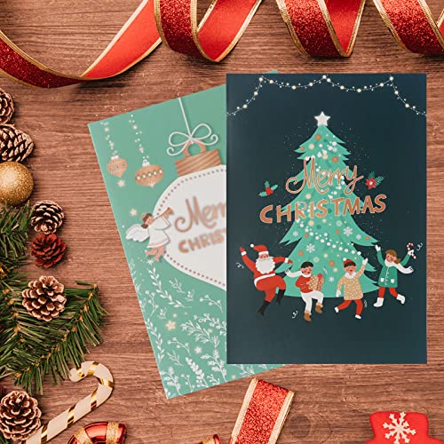 Sazfli Christmas Cards Set - 14 Pack, Merry Christmas Greetings Cards, Xmas Gifts Cards with Envelopes, Size 4 x 5.5 Inch and 3.4 x 5 Inches