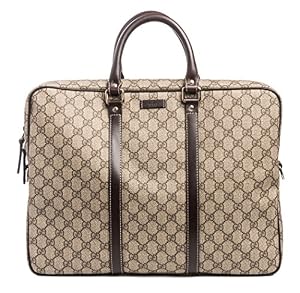 Image of Gucci Flight bag Supreme GG Canvas Beige Ebony Brown Messenger Bag New
