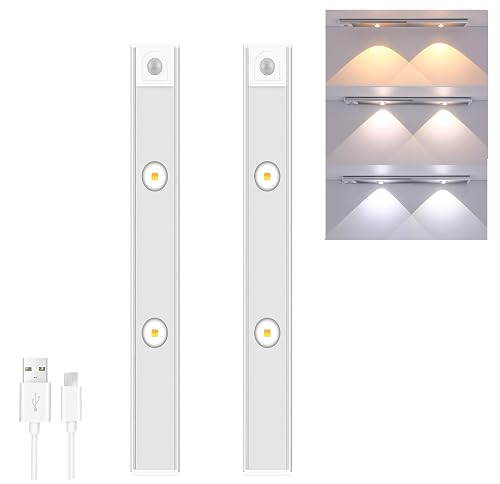 2 Pack 12inch Under Cabinet Lights, with a Motion Sensor Battery ...