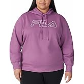 Fila Womens Midweight Fleece Pullover Logo Hoodie (US, Alpha, Large, Regular, Regular, Mulberry)
