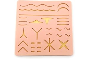 ZUFOR Upgraded Suture Pad has has 3 Layers of Silicone and 31 Wounds，Extra Large Suture Pad(8 X 8 inches) 。Gifts for Medical Students，Suture Pads Perfect The Suture Kit，Suture Practice Pad