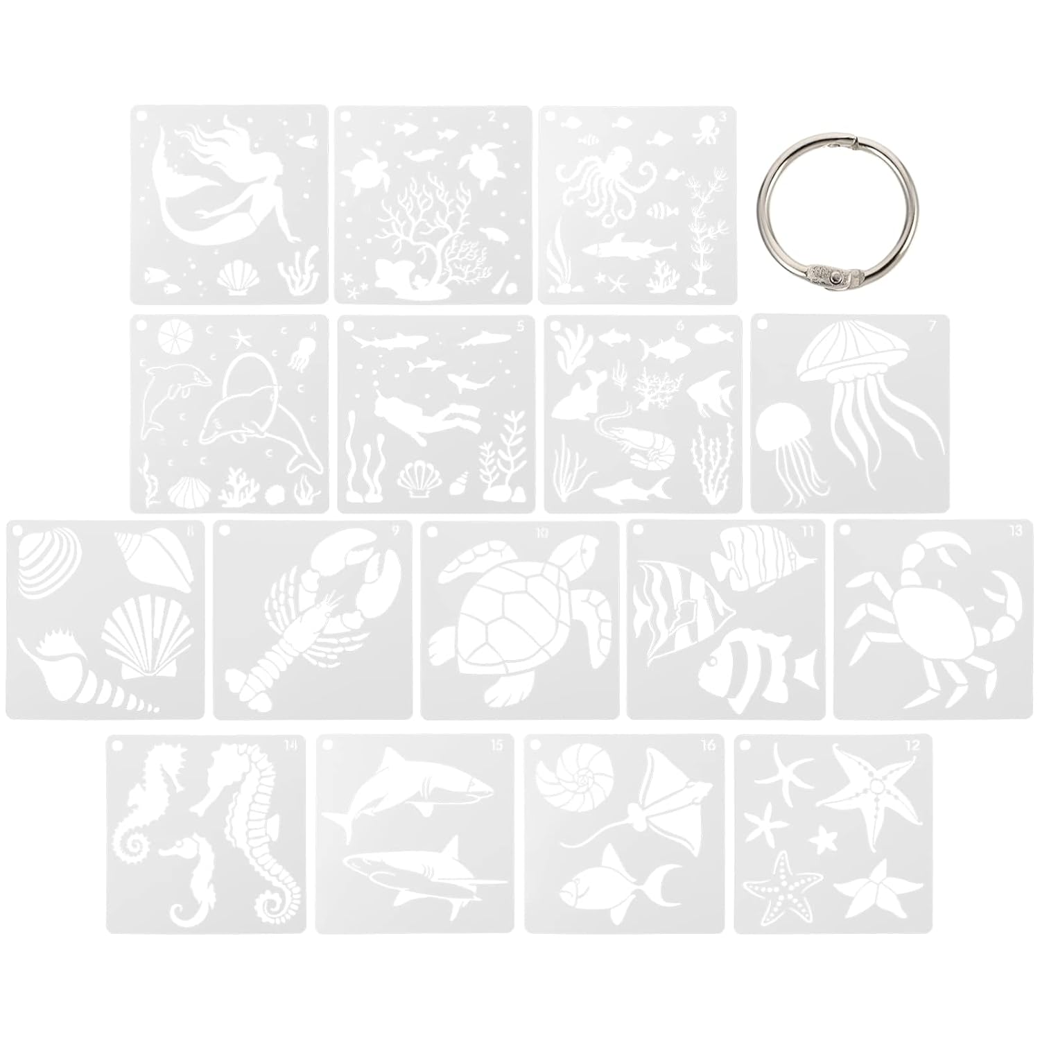 Buy ARTIBETTER Sea Ocean Creatures Stencils Sea Painting Stencil ...