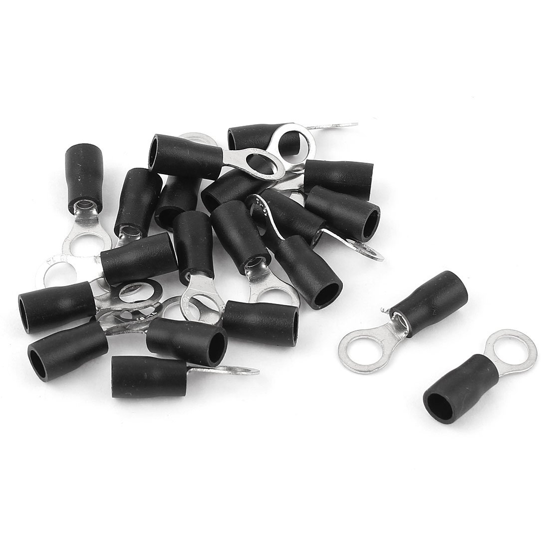 Aexit 20 Pcs 2-5S Insulated Wire Connector Ring Crimp Terminal Black 16-14AWG (36a9ab59d7106fc3add706045b594dc7)