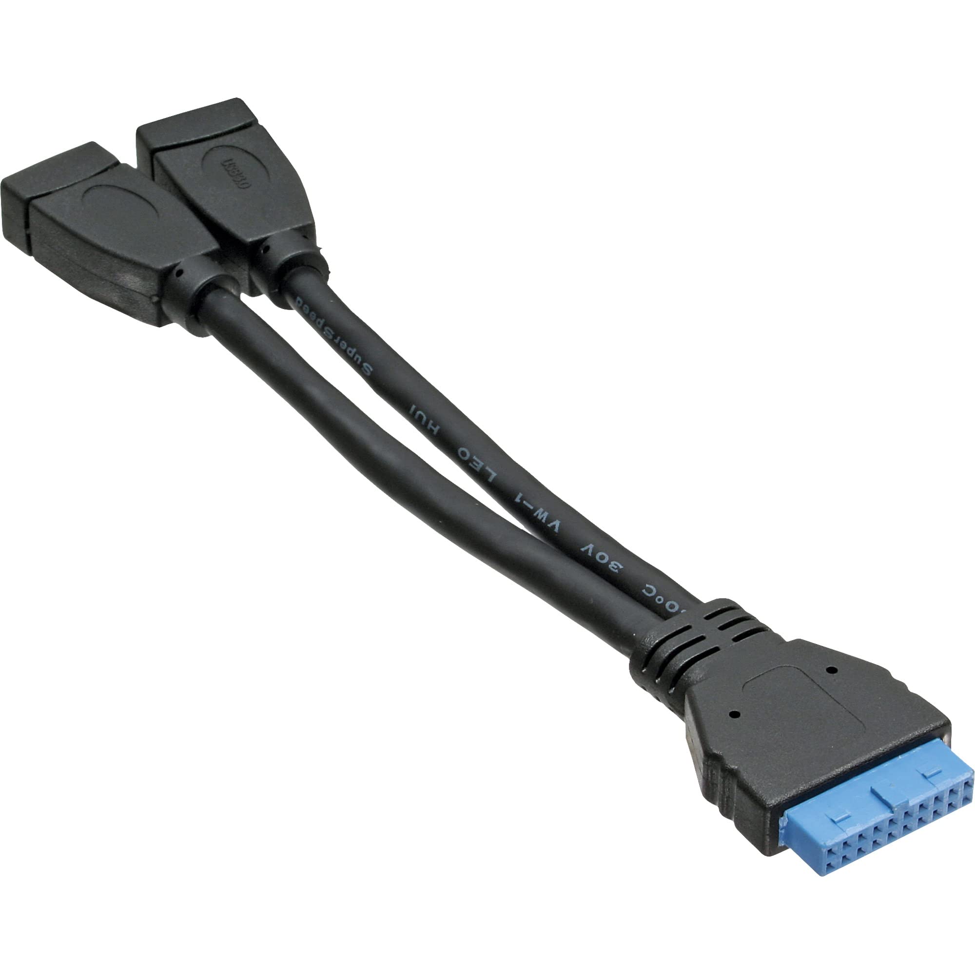 InLine 33445I USB 3.0 Adaptor Cable / 2x Female A to 19-Pin Pin Connection