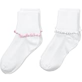 Jefferies Socks Big Girls' Seamless Ripple Edge Socks 2 Pair Pack