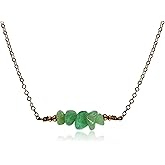 Luna Tide Aventurine Chip Bead Bar Necklace in Bronze