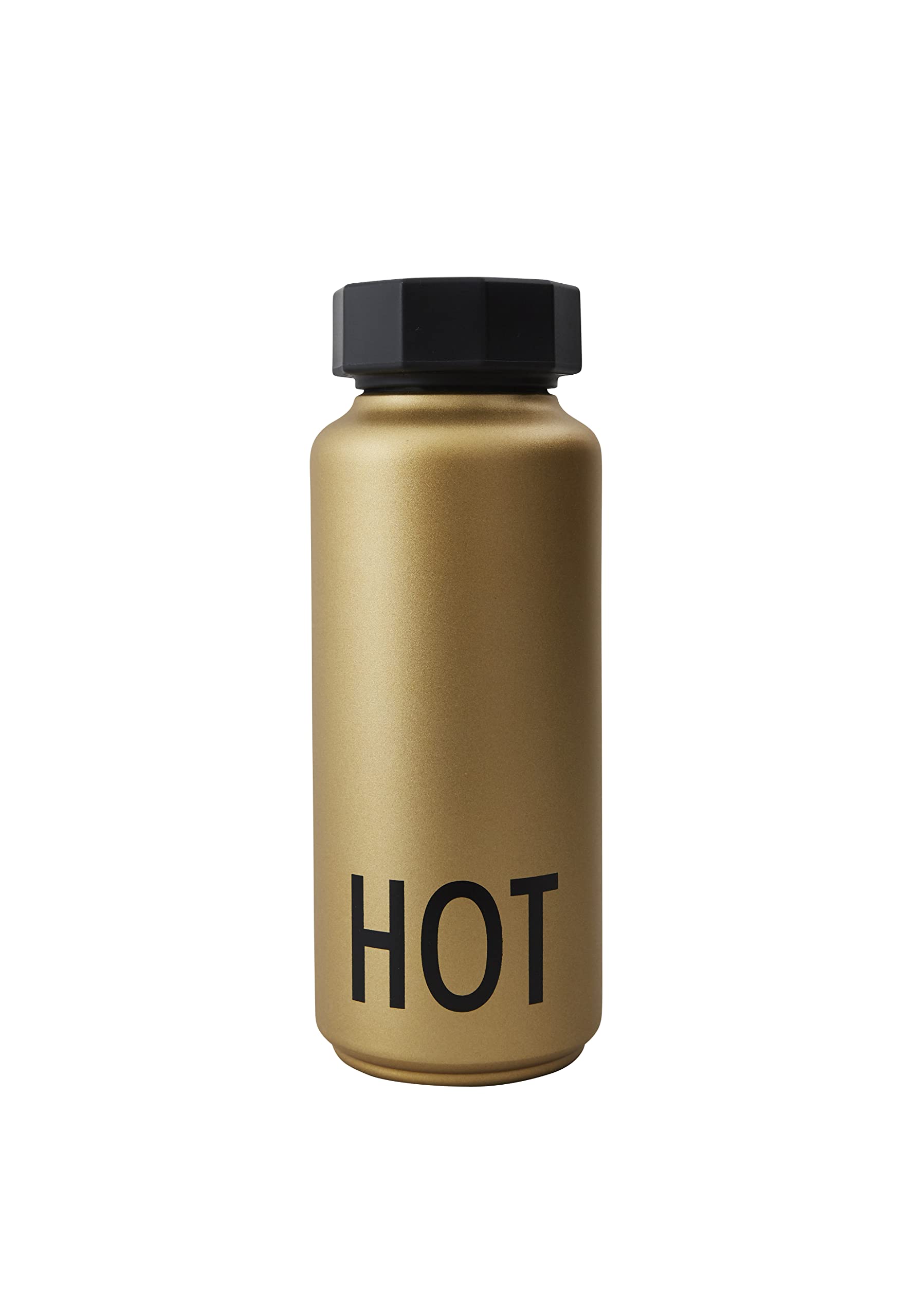 Design Letters Insulated Stainless Steel Water Bottle | 500 ml | Double Walled Vacuum Flask for hot and Cold Water | Thermos Flask for Travel and Gym | BPA and BPS-Free | Gold