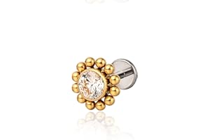 limerencia F136 Hypoallergenic Titanium 20g 6mm 8mm Flat Back Stud,G23 Implant Grade Press Fit Threadless Earring Push in Tra